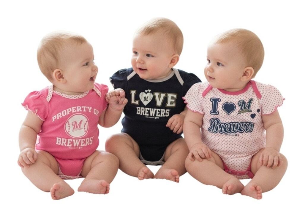 Genuine Merchandise MILWAUKEE BREWERS Baseball 3-piece Infant Bodysuit Set 0-3M
